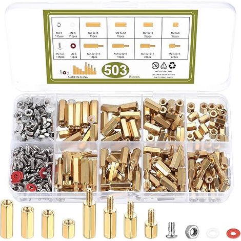 ywchoshe Spacer Nuts and Screws M2.5 Brass PCB