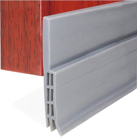 Bande D Etanchéité Silicone - Isolation Phonique Et Thermique - Pour Porte Bois Verre Metal Plastique - Hauteur Réglable 0 À 28 Mm - Gris (1/5)