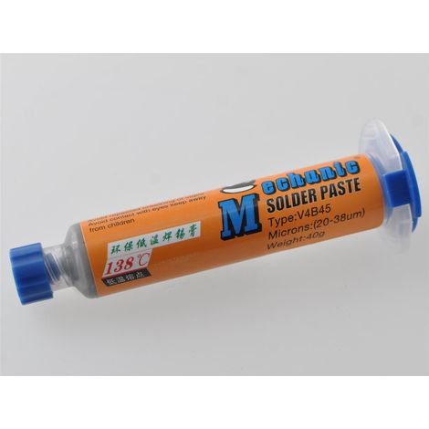 JERINGA ESTAÑO EN PASTA CON BISMUTO PARA SOLDAR MECHANIC WQ-80-BS458 40GR (1/3)