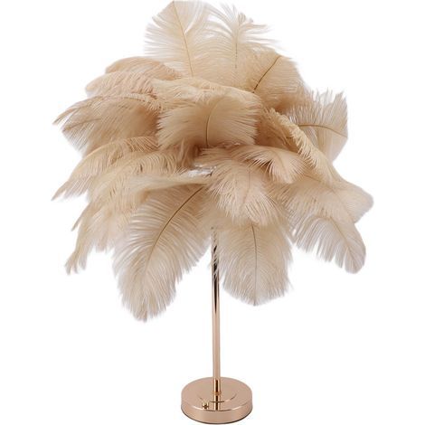 Qcwwy Lampe de table à plumes, contrôle tactile, rechargeable USB, bronzage léger (1/5)
