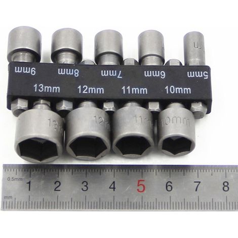 Punta per testa - 9 pezzi 5-13mm Chiave a bussola metrica per viti, ganci, teste di bulloni - Samoda (1/2)