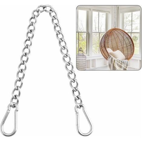 BUNTHAUS Chaîne avec Deux Mousquetons, capacité de 400 kg, chaîne de suspension robuste en acier inoxydable, chaîne d'extension pour Sac de Frappe, Yoga, Balançoire, Hamacs, 1 pièce (1/5)