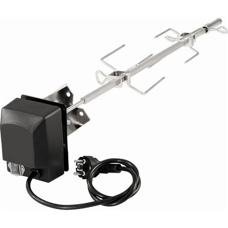 Set de broche en acier inoxydable adapté au grill à gaz Weber Spirit,avec 2 aiguilles à viande et moteur,broche de rôtisserie
