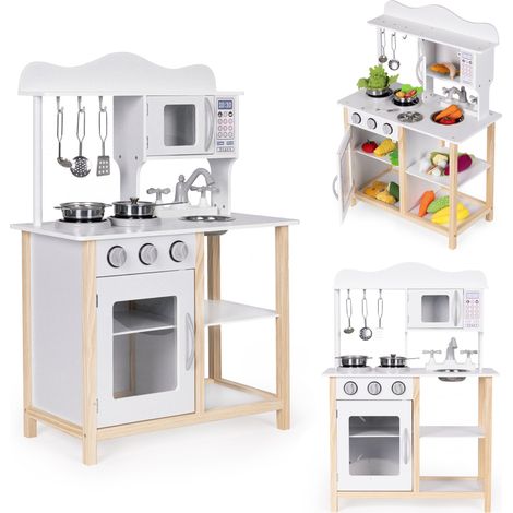 Children's Wooden Kitchen Set with Oven & Accessories