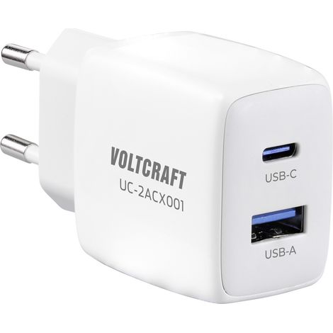 VOLTCRAFT UC-2ACX001 USB Ladegerät 25 W Innenbereich Ausgangsstrom (max.) 2.08 A 2 x 1x USB-A, 1x US (1/5)