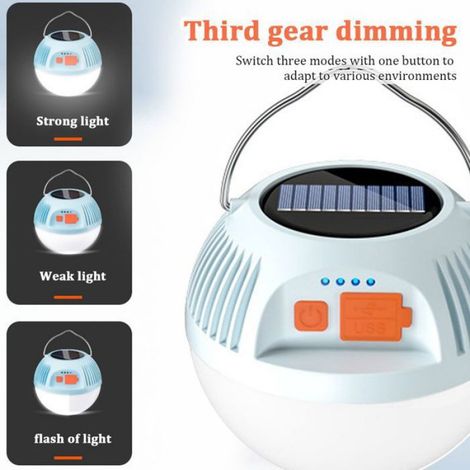 Lampe Torche - Rechargeable - Étanche - Lumière Bleue Et Blanche - Pour Camping Et Urgence - 1 Pièce (1/5)