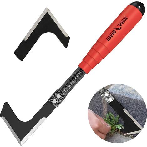 Manual Steel Weeder, L Shape Crack Weeder Weed Extractor for Pavers, Sidewalls and Gaps (1/5)