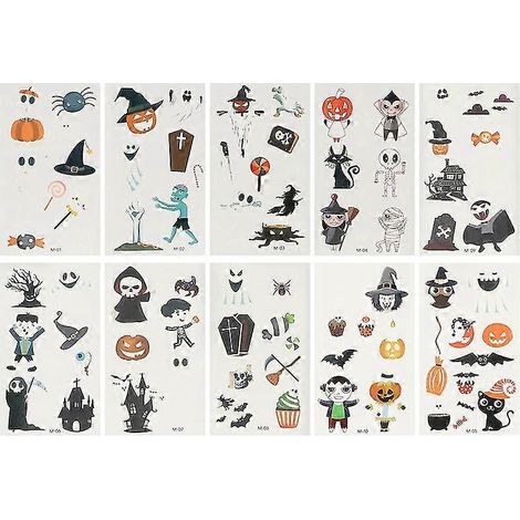 10 pegatinas de Halloween para decoración de Halloween (1/3)