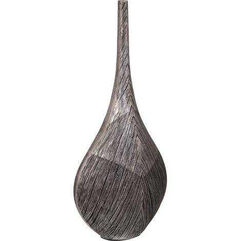 Jarrón de poliresina plateado 23,5x13,5x48,5