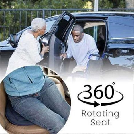 Coussin de siège pivotant à 360°, 40 cm, pour voiture, idéal pour les personnes âgées, à la maison ou au bureau (noir).