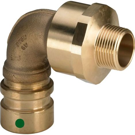 Viega Codo de conexión Geopress 90 grados, d 40mm, R 11/2 Bronce rojo Modelo 9620.1TW, 768072