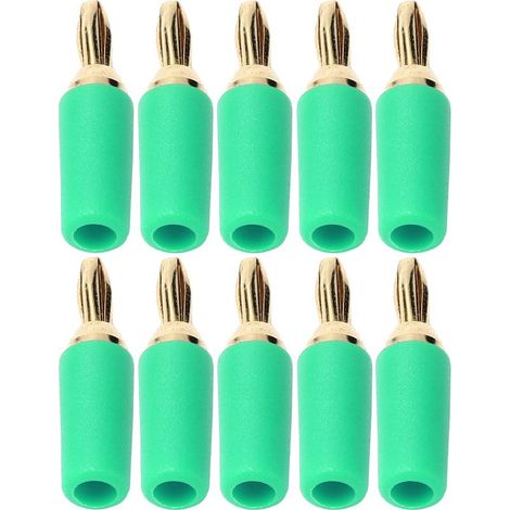 10 pièces fiche banane 2.5mm laiton plaqué or Type de soudure connecteur mle ensemble d'accessoires KitGreen. (1/5)