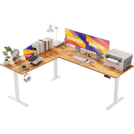 Höhenverstellbarer L-förmiger Schreibtisch 190 x 155 cm Elektrisch Ergonomisch (1/5)