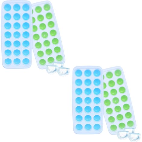 Moule À Glace En Silicone - 4 Compartiments Avec Couvercle Et Clip De Fermeture - Sans BPA - Pour Boissons Et Desserts - Lot De 4
