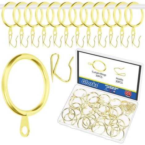 30 Ensembles Bagues, 43mm Acier, Crochets Or, Fenêtre Douche (1/5)