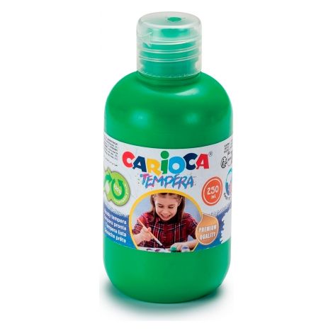 Carioca bouteille de tempera - 250ml - couleurs super lavables - mélange facile de - applicable sur les matériaux poreux - haute opacité - couleur verte