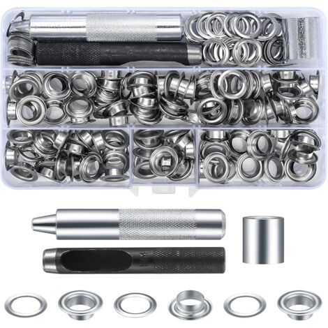 Kit rivets 10 mm – 100 pièces – Pour bricolage sur bâches, cuir, tissus, rideaux, sacs et housses