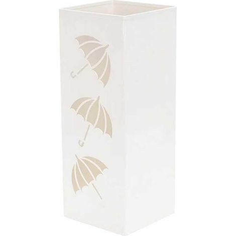 Carré Porte parapluie Porte-parapluies en Métal Pour Parapluies Cannes Papier D'emballage Bâtons de Randonnée (Blanc) (1/5)