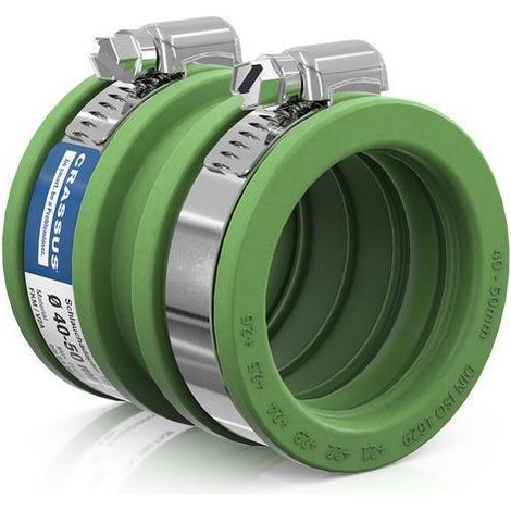 CR Schlauchadapter Typ 1 CDC 050 FKM (40-50mm), bis 0,6 bar, FKM / V2A (1/3)