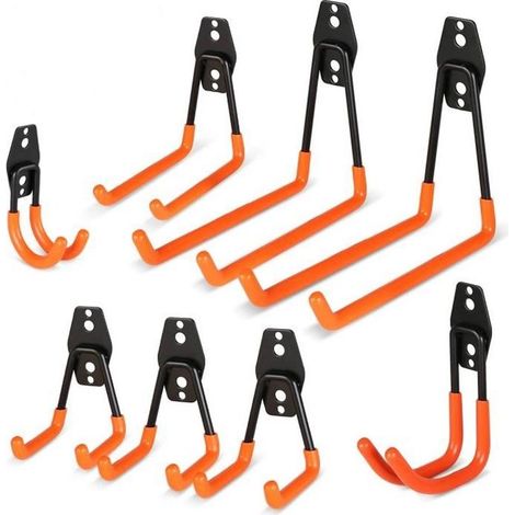 Crochets Utilitaires Muraux - Non spécifié - 8pcs - Caoutchouc - Support jusqu\'à 50 lbs - Rangement Garage (1/4)