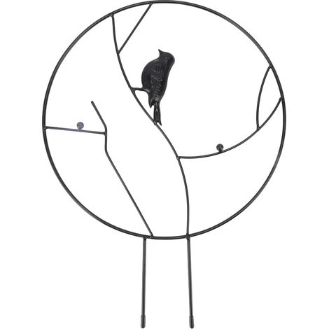 Traliccio per uccelli da giardino – in metallo spesso e leggero – piccolo – per balcone posteriore – nero