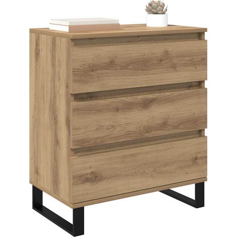 Buffet，Meuble de Rangement，Bahut Chêne artisanal 60 x 35 x 70 cm Bois d'ingénierie CFW544374 (1/4)