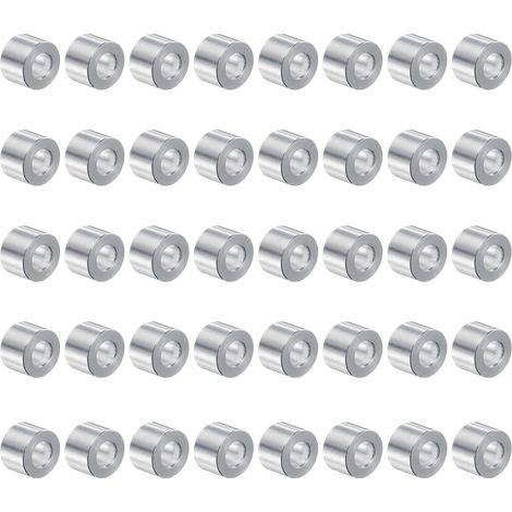 40Pcs Entretoise en Aluminium de 5 mm Alésage x 10 mm de Diamètre Extérieur x 8 mm de Longueur, Finition Lisse, Entretoise Métallique Ronde pour Vis M5, Boulons et Tiges. (1/5)