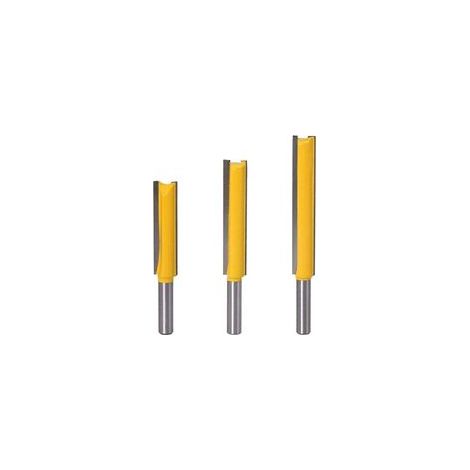 Lot de 3 Fraises Droites Carbure Extra Longues 8x50mm, Queue 8mm, Pour Nivellement et Meulage du Bois (1/4)