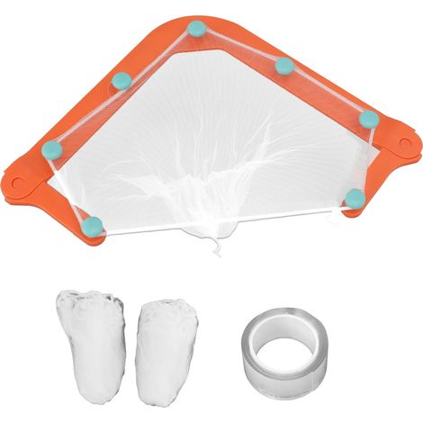 Égouttoir d'évier en coin stable triangulaire 2 pièces avec 100 sachets filtrants pour déchets de cuisine résiduels orange (1/5)