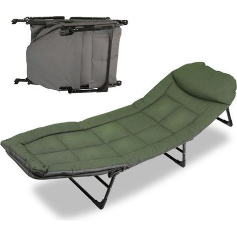 SWANEW Sedia a sdraio pieghevole Capacità di carico massima 150kg Sedia a sdraio da campeggio all'aperto 195x65x32cm (1/5)