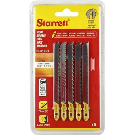 Bu310Dt-5 Wood Cutting Jigsaw Blades Pack Of 5