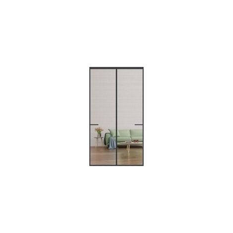 Mosquitera magnética negra para puertas, 90 x 210 cm, a prueba de insectos, apta para uso interior y exterior.