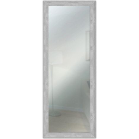 Lupia - Specchio da Parete Moderno BOSTON 41x124 cm, Cornice in Legno MDF, Design Shabby Chic, per Camera da Letto, Soggiorno, Ingresso, Montaggio Verticale o Orizzontale, Legno Ingegnerizzato Grigio (1/4)