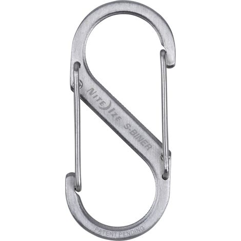 Mosquetón de doble entrada de acero inoxidable plateado, 5 cm, 4,5 kg, tamaño nocturno Sans marque