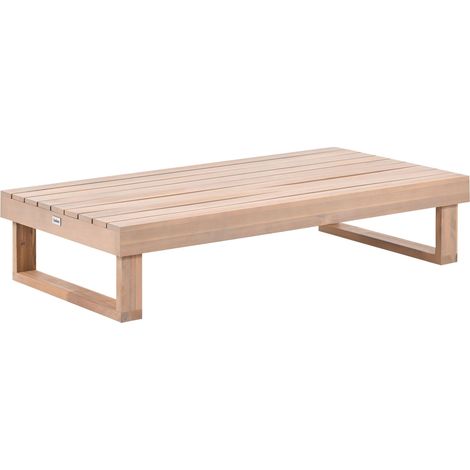 Garden Coffee Table Light Brown Certified Acacia Wood 110 x 60 cm Outdoor Modern Design Patio Balcony MARETTIMO (1/5)