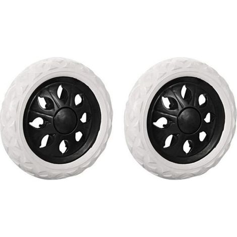 Lot de 2 Roulettes de Rechange pour Chariot de Courses - Noir (1/4)