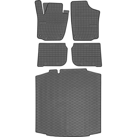 Ensemble de tapis de sol en caoutchouc pour Seat Toledo IV Hatchback (février 2013 - mai 2019) + tapis de coffre. (1/5)