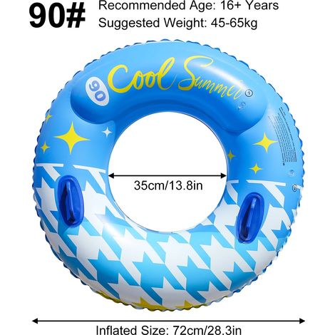 (90) Bouée gonflable portable avec poignée, bouée adulte en PVC étanche