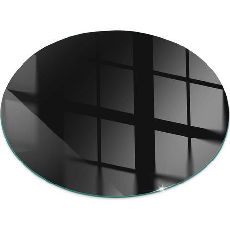 Funkenschutzplatte für Kamin Schutzplatte Design Hartglas Dekorative Glasbodenplatte Glasboden Motiv Farbe Dunkelgrafit Rund fi 60 cm