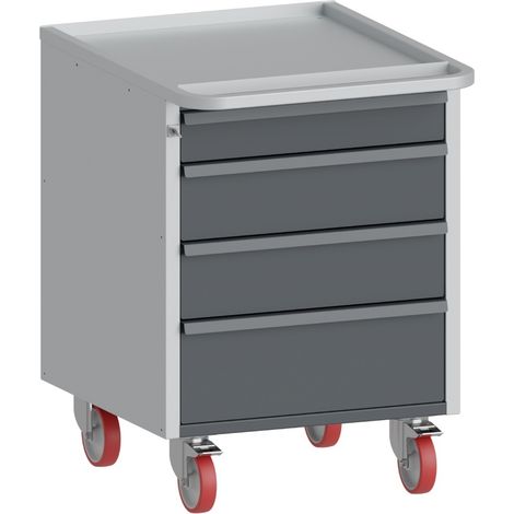 PROVOST - Desserte d'atelier Optim 1 caisson à tiroirs - Mobilier métallique avec roulettes (1/2)