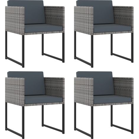 Maison Exclusive - 9-tlg. Garten-Essgruppe mit Kissen Poly Rattan