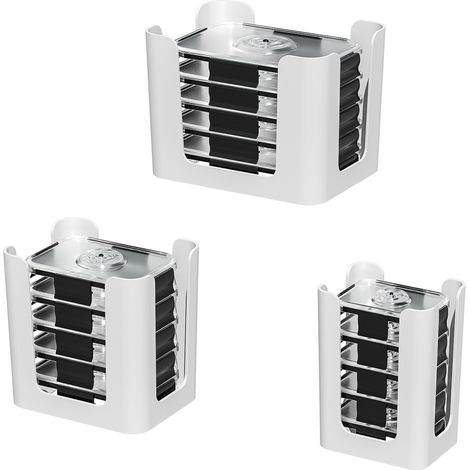 Organiseur de couvercles pour boîtes de conservation, 3 pièces, rangement cuisine et placard, blanc (1/5)