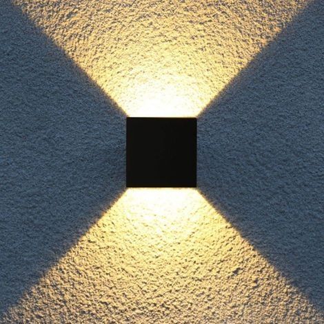Applique Murale LED Moderne en Aluminuim Applique Murale Carrée Noire 10 x 10 x 10 cm Imperméable Convenant à l’Intérieur ou à l’Extérieur pour le Mur de Sallon Chambre Allée Jardin (1/5)