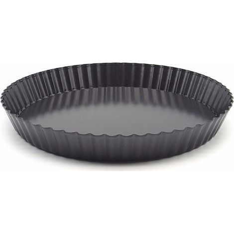 Moule à tarte , rond , 9 pouces (Φ22,5 cm) , fond mobile , ondulé , moule à tarte , moule à pizza antiadhésif , avec dentelle , moule de cuisson (1/4)