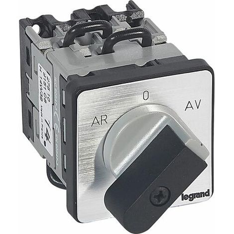 Commutateur à cames moteur triphasé inverseur 1 sens de marche 1 vitesse PR12 - 5 contacts - fixation par vis sur porte - 027510 - LEGRAND