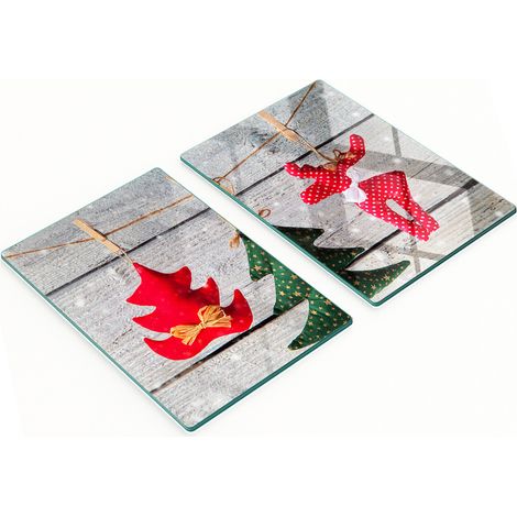 Tablas de servir de cristal para cocina con gr谩ficos y cuerda para decorar 2x40x52 cm
