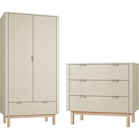 Armadio 2 ante 3 cassetti Miloo champagne 90,5cm