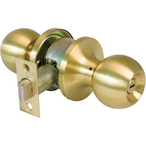 Pomolo tondo con chiave e serratura, ottone opaco, mod. 610 11125 amico (1/2)