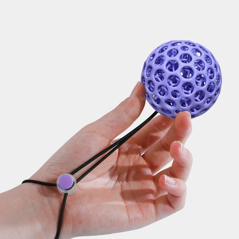 Stressball für Erwachsene mit Seil – 3D-gedruckter Stressball zur Linderung von Angstzuständen, Verbesserung der Konzentration und Unterstützung der Handfunktion – Tragbares Fidget-Tool für Büro oder (1/5)