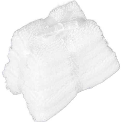 Serviettes de bain miniatures à l'échelle 1/12, décoration de maison de poupée, tapis de bain, blanc. (1/5)